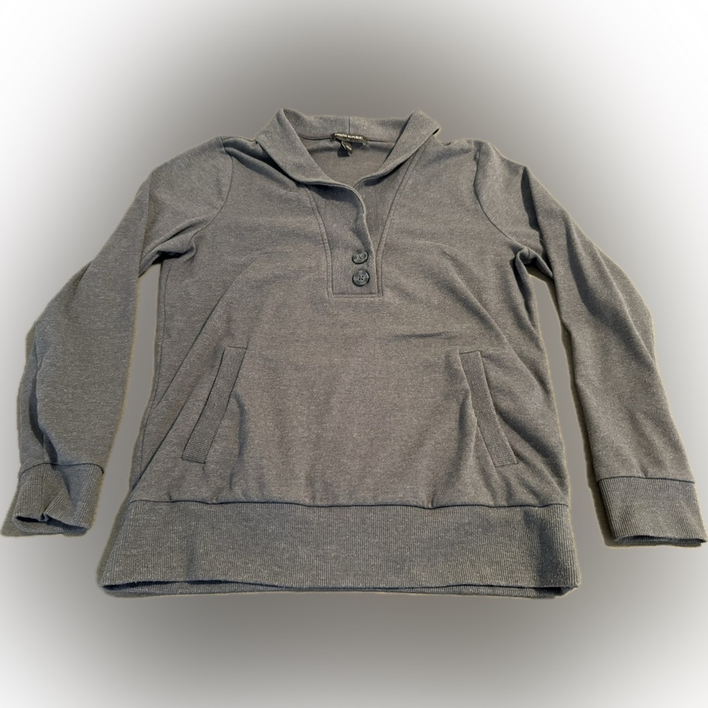 Banana Republic shawl collar pull over cuddly kangaroo pocket sweater sweatshirt